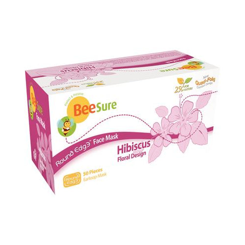Cranberry 2300 BeeSure Earloop ASTM Level 2 Face Masks Hibiscus Floral Pink Latex Free 50/Bx Cranberry 2300 BeeSure Earloop ASTM Level 2 Face Masks Hibiscus Floral Pink Latex Free 50/Bx